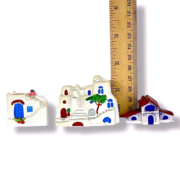 Vintage Greek Alabaster Village Miniature Houses Hand Made in Greece Set of 3 - Picture 8 of 16